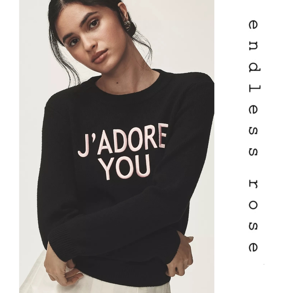 Anthropologie - Endless Rose - J'AdoreYou Motif Sweater - Picture 2 of 8